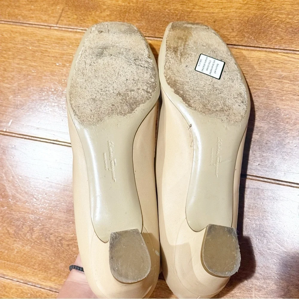 Salvatore Ferragamo “Celia” low heel pumps.